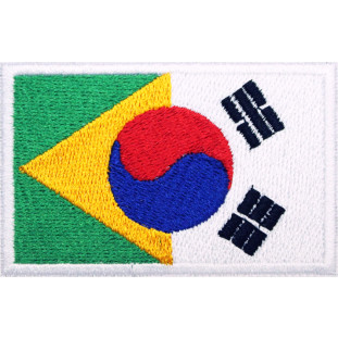 Bandeira Bordada Brasil / Coréia 