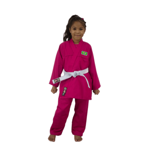 JIU JITSU REFORÇADO ROSA INFANTIL