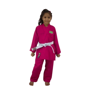 JIU JITSU REFORÇADO ROSA INFANTIL